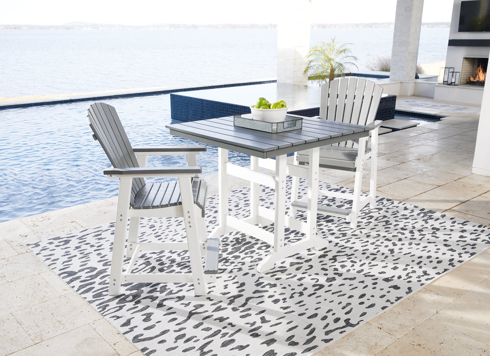 Transville Outdoor Counter Height Dining Table and 2 Barstools